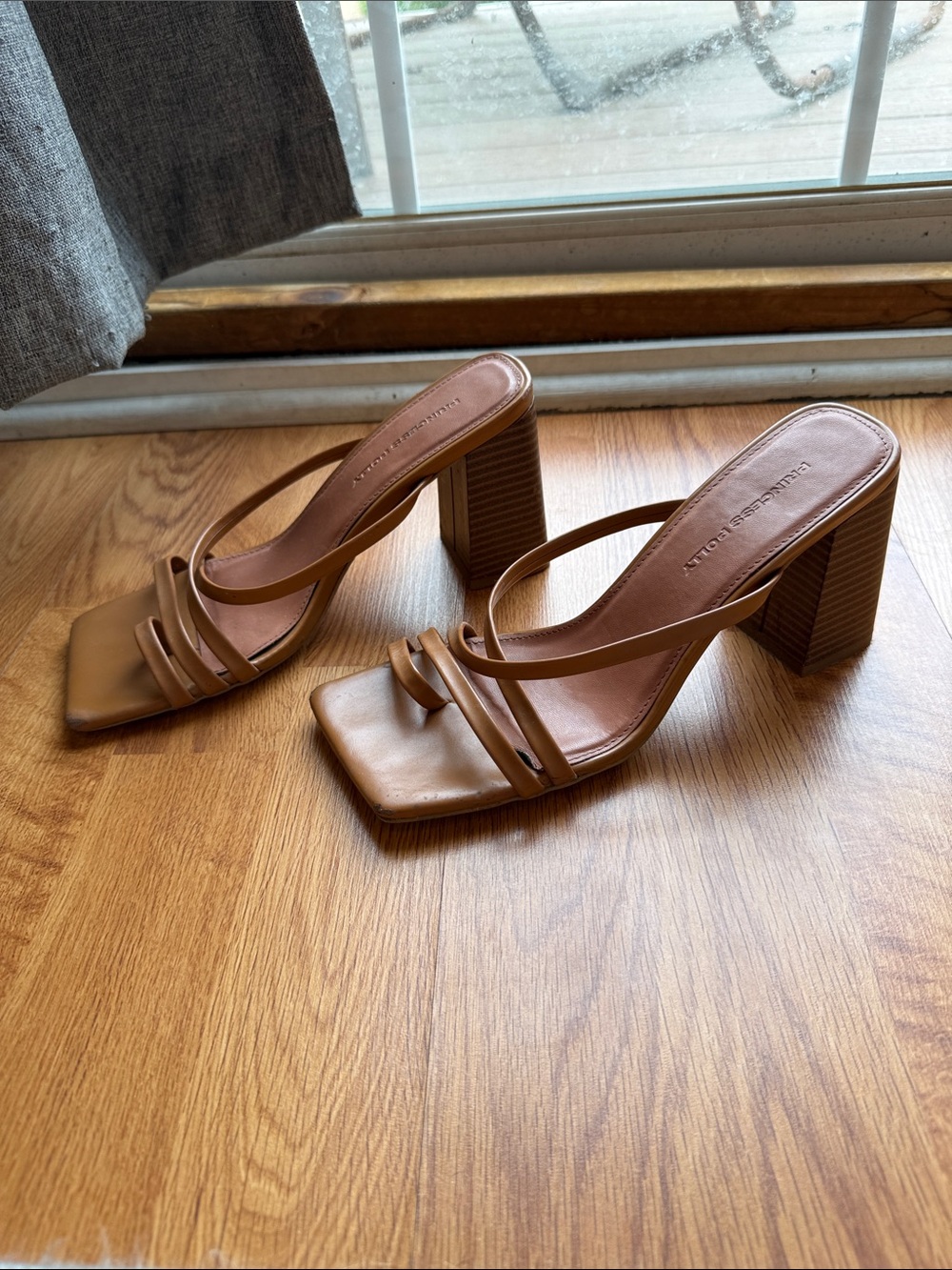 Princess Polly Brown Strappy Block Heel Sandals - Picture 2 of 3